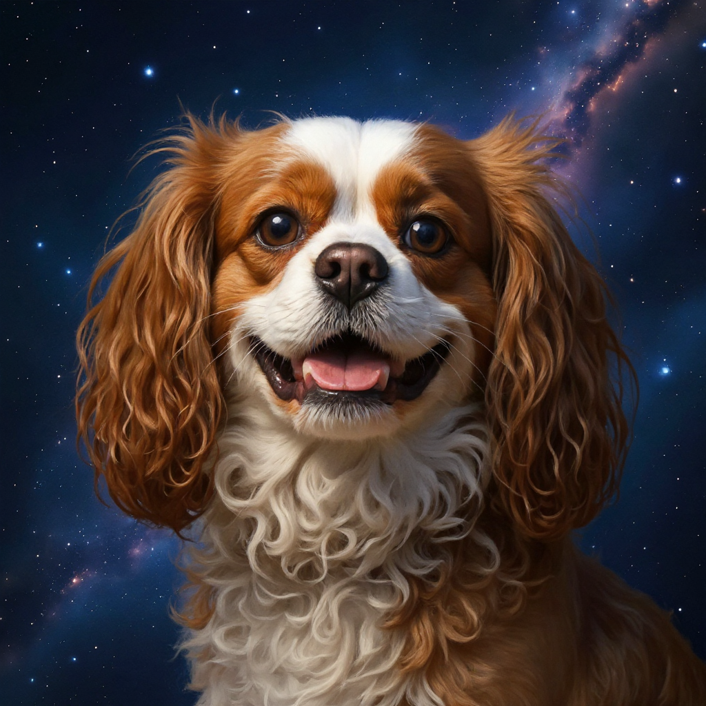 Celestial pet portrait style
