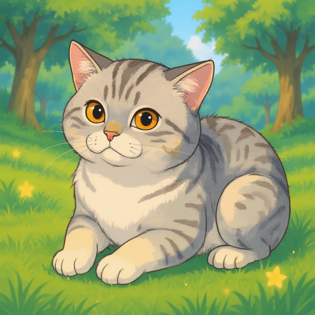 Ghibli-inspired pet portrait style