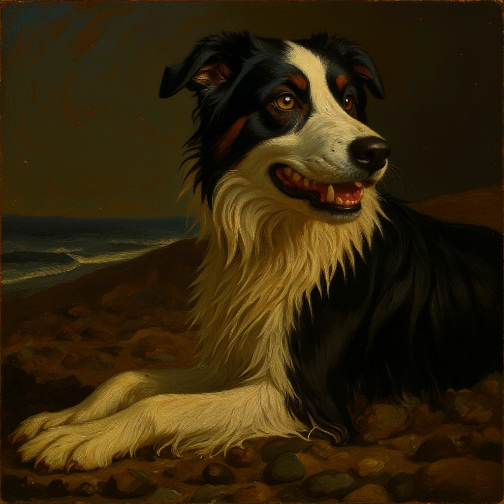 Oil painting pet portrait style