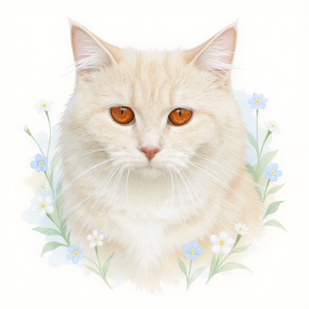 Watercolor pet portrait style